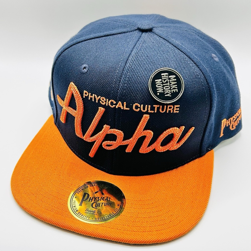 Alpha Physical Culture Club 2-Tone Script Hat Cap Snapback Adjustable Blue